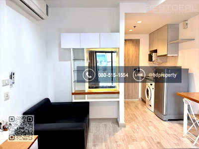 คอนโดให้เช่า : Bestdeal ให้เช่า Studio 22ตรม.ราคา 13,500/เดือนเท่านั้น เฟอร์นิเจอร์และเครื่องใช้ไฟฟ้าครบ “IDEO MOBI RAMA 9” ใกล้MRT และ เซ็นทรัลพระราม 9 เพียง 80 ม.