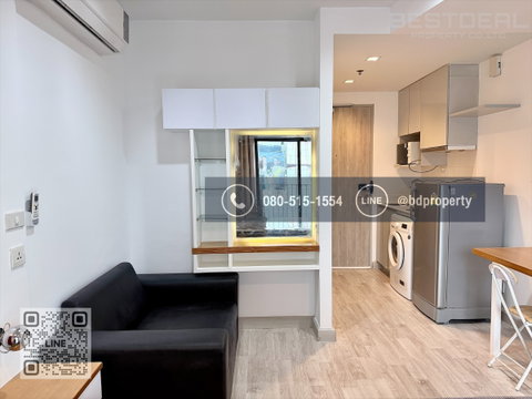 Bestdeal ให้เช่า Studio 22ตรม.ราคา 13,500/เดือนเท่านั้น เฟอร์นิเจอร์และเครื่องใช้ไฟฟ้าครบ “IDEO MOBI RAMA 9” ใกล้MRT และ เซ็นทรัลพระราม 9 เพียง 80 ม.