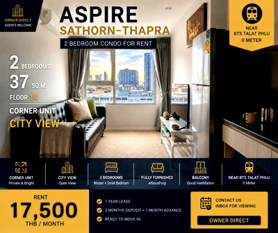 Condos for rent : 🏙️ 2 BEDROOM | 37 SQ.M. | FLOOR 14 ✨ CORNER UNIT | CITY VIEW