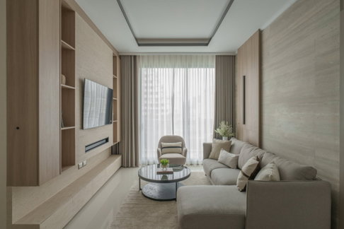 PFD-08796 Condo for rent at Supalai Oriental Sukhumvit 39. Minimalist style, fully furnished and ready to move in. Close to BTS Phrom Phong. 🏙️✨