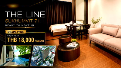 Condos for rent : 🍀 FULLY FURNISHED 💝 | READY TO MOVE IN! 🏡 FOR RENT – THE LINE SUKHUMVIT 71 🔥🚆 Near BTS Phra Khanong | 📌 Line: @rent2022 | Ref. A12572