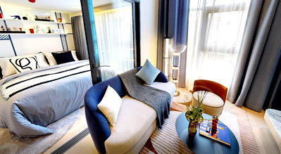 Condos for sale : The Base Urban Rama 9, LOFT room, 2 bedrooms, 1 bathroom, special promotional price from the project.