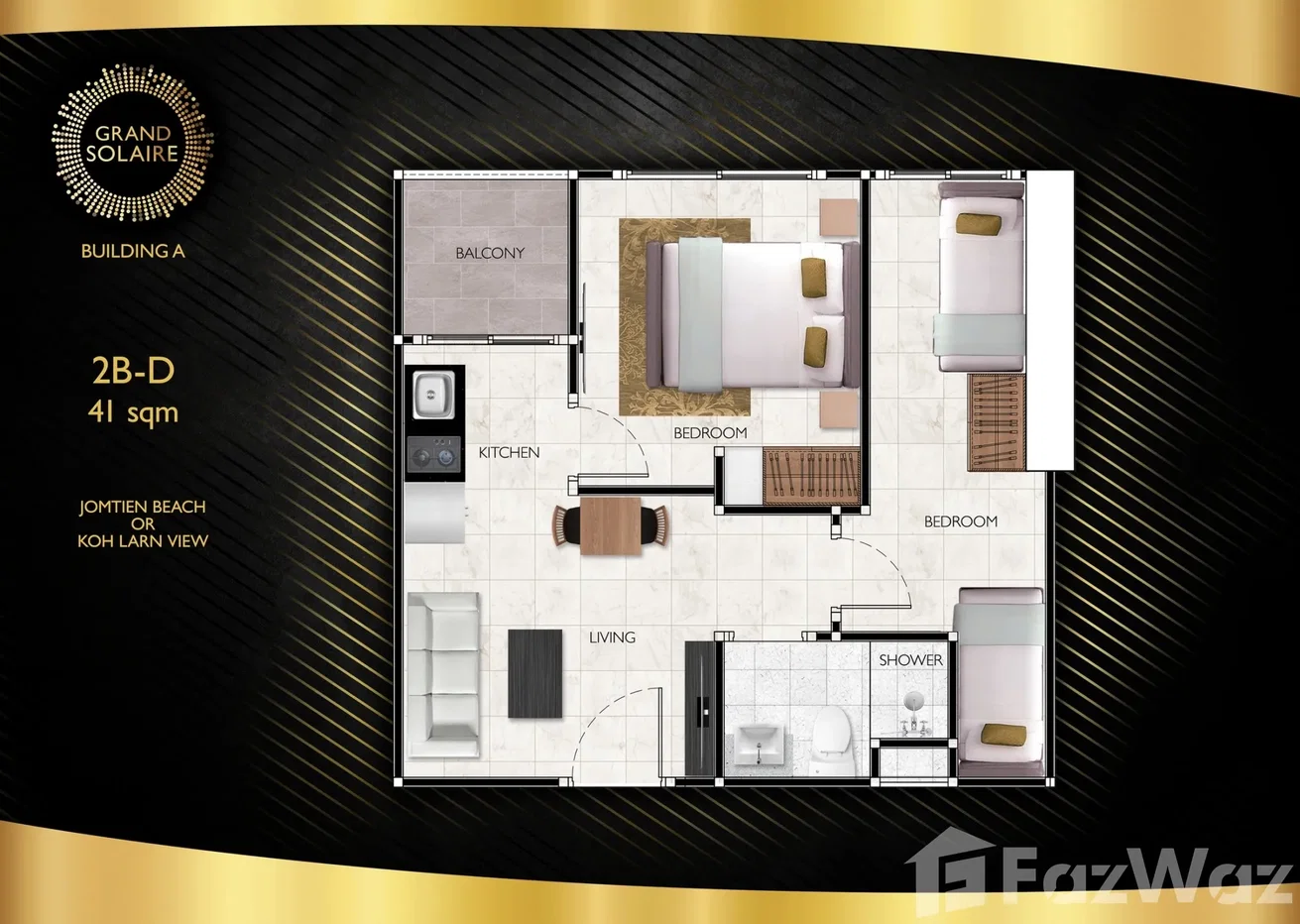 รูป ขาย คอนโด 2 ห้องนอน ในโครงการ แกรนด์ โซแลร์ พัทยา 6670087 - รูปที่ 3/8