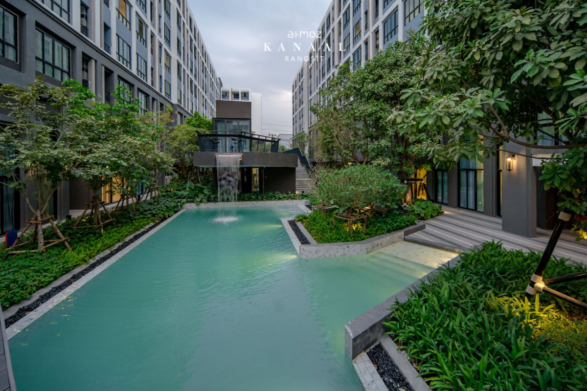 รูป ขาย Atmoz Kanaal Rangsit ตกแต่งพร้อมอยู่!! ไม่ต้องเสียเวลาแต่งห้อง ไม่ต้องสำรองเงินก้อน! คอนโดสไตล์รีสอร์ตบรรยากาศดี ย่านรังสิต ใกล้ ม.กรุงเทพ - รูปที่ 24/25