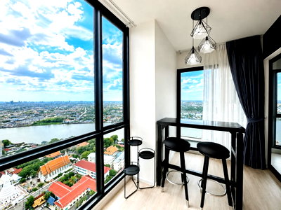 Condos for rent : The Clef Riverine Chao Phraya Wong Sawang, 33rd floor, near Satrinon School, 350 m., 32 sq m, Chao Phraya River view, KMUTNB 1.3 km. Condo, 1