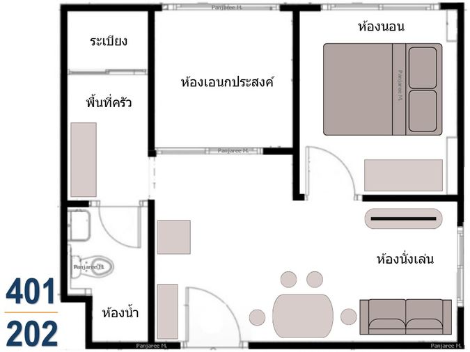 ให้เช่าคอนโด 2 ห้องนอน 37.9 ตร.ม. เสนาคิทท์ ฉลองกรุง - ลาดกระบัง เฟส 2