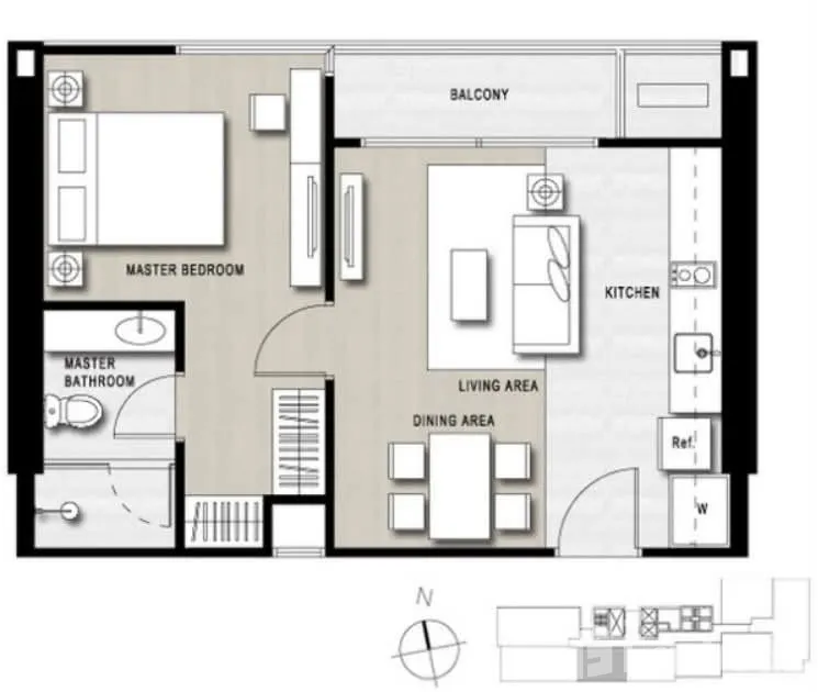 picture 1 Bed 1 Bath Condo for Rent at HQ by Sansiri, Thonglor" 6683037 - 7/10