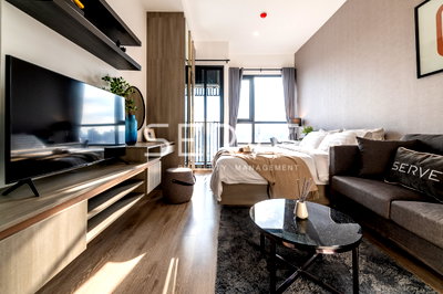 Condos for rent Soi On Nut (Sukhumvit 77) : 🔥16K🔥- Nice Decorate Studio with partition High Fl. 25+ Good Location Close to BTS On Nut 650 m. at KnightsBridge Prime Onnut Condo / For Rent