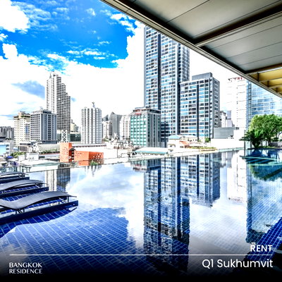 Condos for rent : Rental Condo 💎 Q1 Sukhumvit, 3BR 157 sq.m. 145K 💫 Spacious North-Facing Unit, Direct Access to BTS Nana 