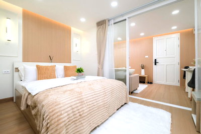 ขายคอนโด : ME2500481  ห้องสวยมาก! รัชดาซิตี้ 18 ชั้น 9 วิวดี ห้องมุม แต่งครบสไตล์ Japandi คุ้มมว๊ากก