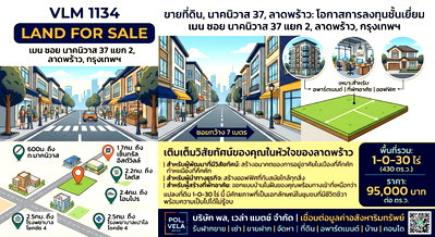 ที่ดิน ถนนนาคนิวาส : ขายที่ดิน   เมนซอยนาคนิวาส 37 แยก 2  เนื้อที่ 1-0-30 ไร่