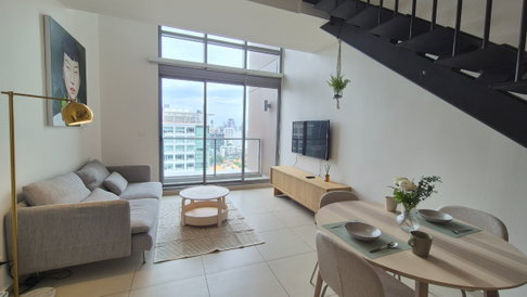 The Lofts Ekkamai | Spacious 1 bed Duplex For Rent Near BTS Ekkamai | Add line: @agentkarn