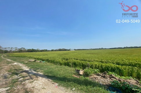 ขายที่ดิน 29 ไร่ 65 ตร.ว. ถนนนิมิตรใหม่ - ประชาร่วมใจ ซอยวัดสุขใจ 14 คลองสามวา ติดถนน 2 ด้าน