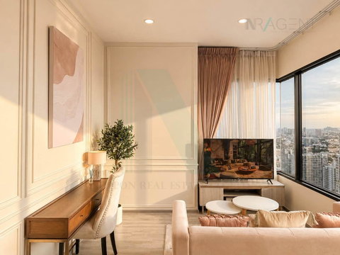 🔺 For Rent Condo KNIGHTSBRIDGE PRIME ONNUT Building 1, Floor 43,2 bed room, Room size 54 sqm