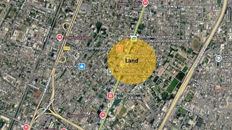 Land for sale, 600 sq wah, Phaya Thai