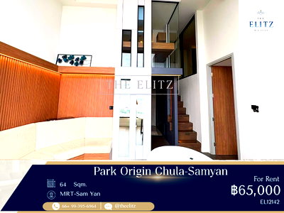 คอนโดให้เช่า : ✨ Exclusive High-Ceiling Duplex Loft Unit! | High-Rise Condo with Skyline Views in Chula-Samyan - Near MRT Sam Yan, Chulalongkorn University✨