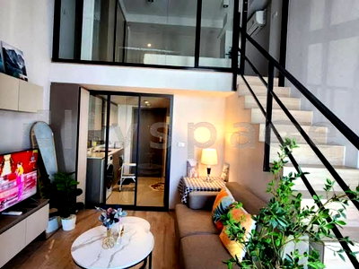 คอนโดให้เช่า : ▚ L1JC03ツ ให้เช่า: Ideo Rama 9 - Asoke 1 Bed Duplex 37ตร.ม. วิวไม่บล็อก ใกล้ MRT พระราม 9 เฟอร์ครบ พร้อมอยู่✨