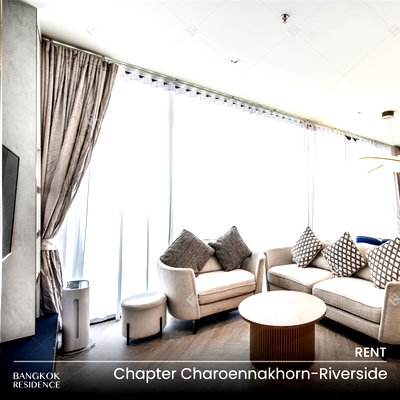 Condos for rent : Rental Condo 🌃 Chapter Charoennakhorn-Riverside, 3BR 152 sq.m. 120K 🌊 Beautiful Rare River View Unit, One of the Finest Available 