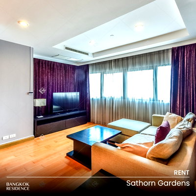 Condos for rent : Rental Condo ☄️ Sathorn Gardens, 1BR 64 sq.m. 30K 🌃 Beautiful Spacious Unit with a Stunning City View, Near BTS Sala Daeng 