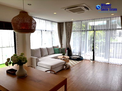 เช่าบ้านเดี่ยว กรุงเทพมหานคร : บ้านหรูให้เช่า Setthasiri Pattanakarn 87 พื้นที่ 63.6 ตร.ว. หลังมุม สวนใหญ่ เฟอร์ครบ