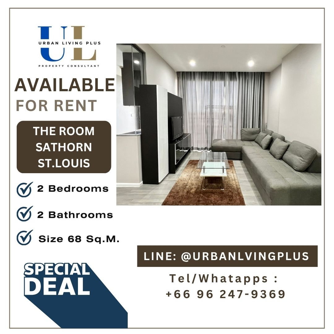 ( UL2308225 ) ✨Tel/Line 096-2479369✨ The Room Sathorn - St.Louis ให้เช่า, 2 ห้องนอน, 2 ห้องน้ำ, พร้อมเข้าอยู่ , ราคาดีทีสุด