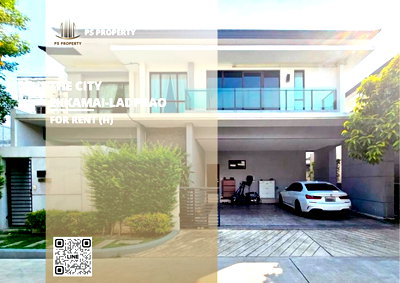 เช่าบ้านเดี่ยว ม.รามคำแหง : บ้านเดี่ยวให้เช่า 🔥 The City Ekkamai-Ladprao 🔥 4 ห้องนอน 4 ห้องน้ำ เฟอร์นิเจอร์ และ เครื่องใช้ไฟฟ้าครบ 
