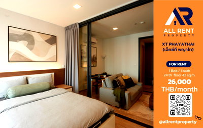 Condos for rent : 🔥 XT Phayathai - Beautiful 1 Bedroom condo on the 24th floor, 42 sq.m., with stunning city views in the heart of Phayathai, near BTS Phayathai. 