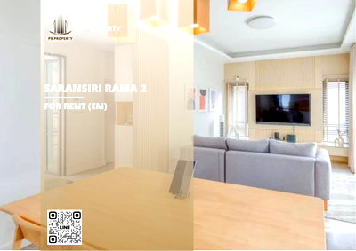 Houses for rent Bang Khun Thian : Detached house for rent 🔥 Saransiri Rama 2 🔥 4 bedrooms, 3 bathrooms; fully furnished and equipped with appliances.
