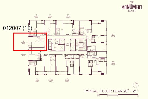 The Monument Sathorn | 1 Bedroom ชั้น 20 ราคาพิเศษก่อนเปิดสำนักงานขาย