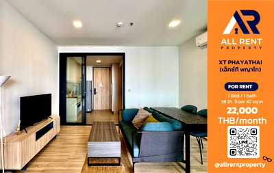 Condos for rent : 🔥 XT Phayathai: Beautiful 1 Bedroom condo on the 38th floor, 42 sq.m., with premium city views, near BTS Phayathai. Only 22,000 THB/month! 🏙️✨