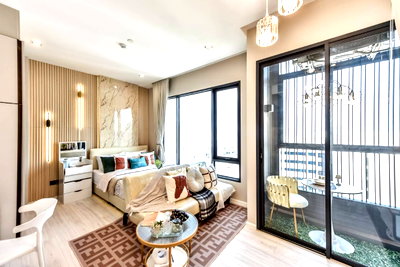 Condos for rent : P-52143 🔥 26th Floor (Cozy Style Fully Furnished Near BTS Phaya Thai) Condo For Rent The Room Phayathai Line ID: @easythaihome 085-592-2897