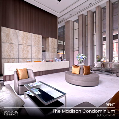 Condos for rent : Rental Condo 🌃 The Madison Condominium Sukhumvit 41, 3BR 160 sq.m., 95K 💎 Rare High Floor Unit, Extra Spacious, Near BTS Phrom Phong 