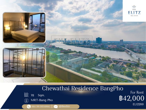 ✨ High-Ceiling Luxury Residence with Chao Phraya River Views | Steps to MRT Bang Pho Station ✨