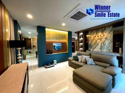 บ้านเดี่ยวให้เช่า : Single house for rent at The City Bangna 1, located next to Mega Bangna. Beautifully furnished