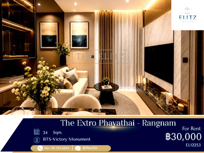 คอนโดให้เช่า : ✨Experience Luxury Parkside living fully furnished and just steps from Santiphap Park, BTS Victory Monument, and ARL Phaya Thai.✨