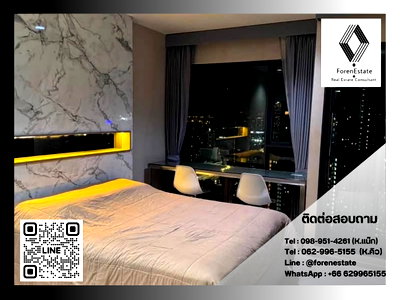 Condos for rent : For Rent: Condo near MRT Phra Ram 9 | Rhythm Asoke | Fully Furnished, High Floor with City View, Near Central Rama 9