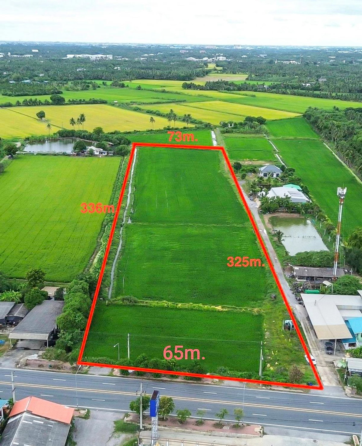 URGENT SALE! 14-RAI PRIME LAND ON SALAYA–Nakhon Chai Si ROAD