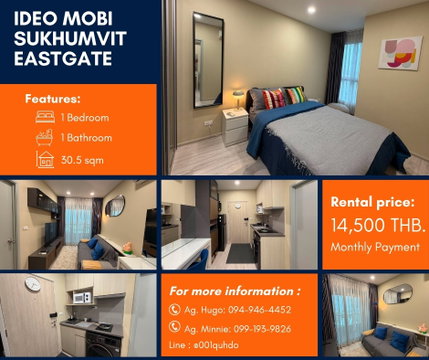 🧸 For Rent 🚅 Ideo Mobi Sukhumvit Eastgate 🚅 NO-002