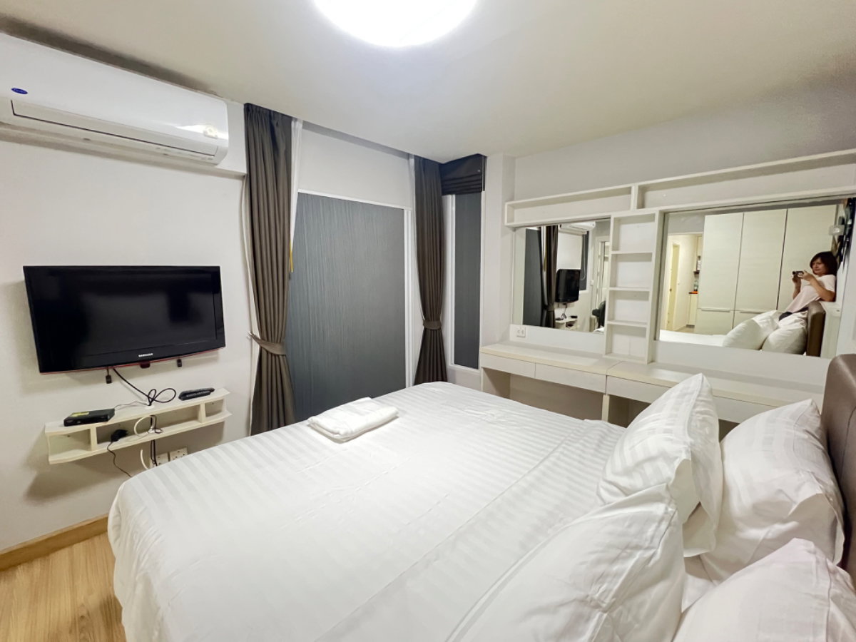 รูป ขาย เอ็ม​ โซไซตี้ คอนโด ตึก A ชั้น 7 (จาก 30 ชั้น) 31 ตรม. แบบ 1 ห้องนอน 1 ห้องน้ำ แต่งครบ แอร์ 2 ตัว มีระเบียง วิวทะเลสาบ ฝั่งถนนบอนด์สตรีท - รูปที่ 6/23