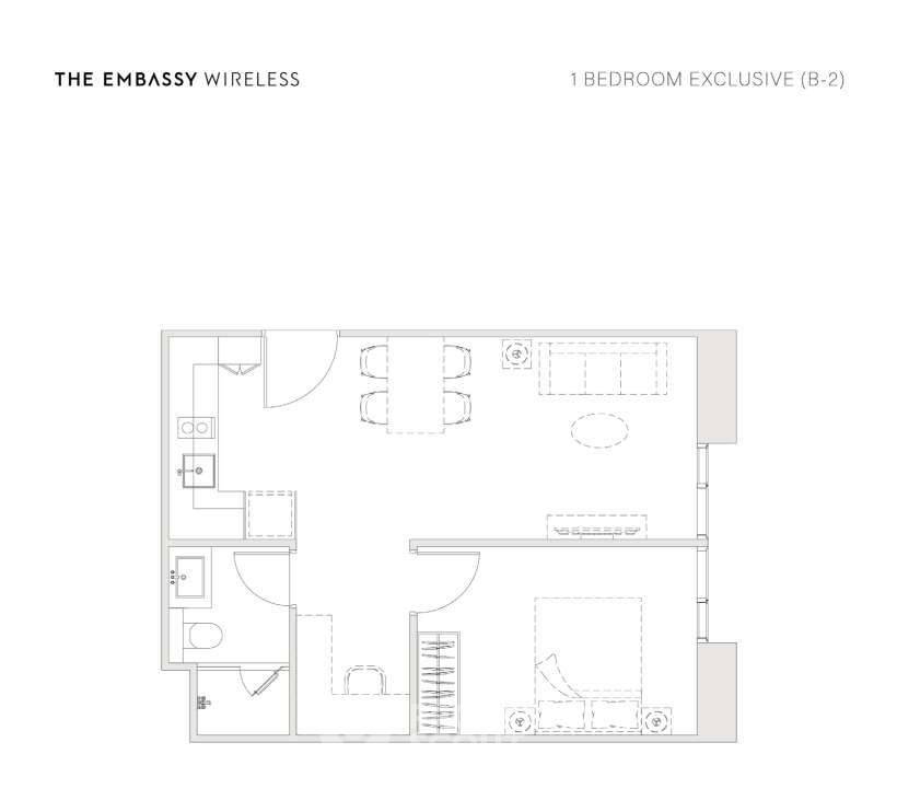 รูป ห้องชั้น 19 แบบ 1 ห้องนอน The Embassy Wireless ใกล้ BTS เพลินจิต 300 เมตร (ID 3230968) - รูปที่ 1/5