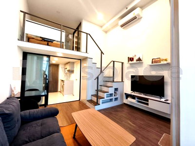 คอนโดให้เช่า : ▚ L1JC05ツ ให้เช่า: Knightsbridge Space Rama 9 1 Bed Duplex 39ตร.ม. เพดานสูง เฟอร์ครบ พร้อมอยู่✨
