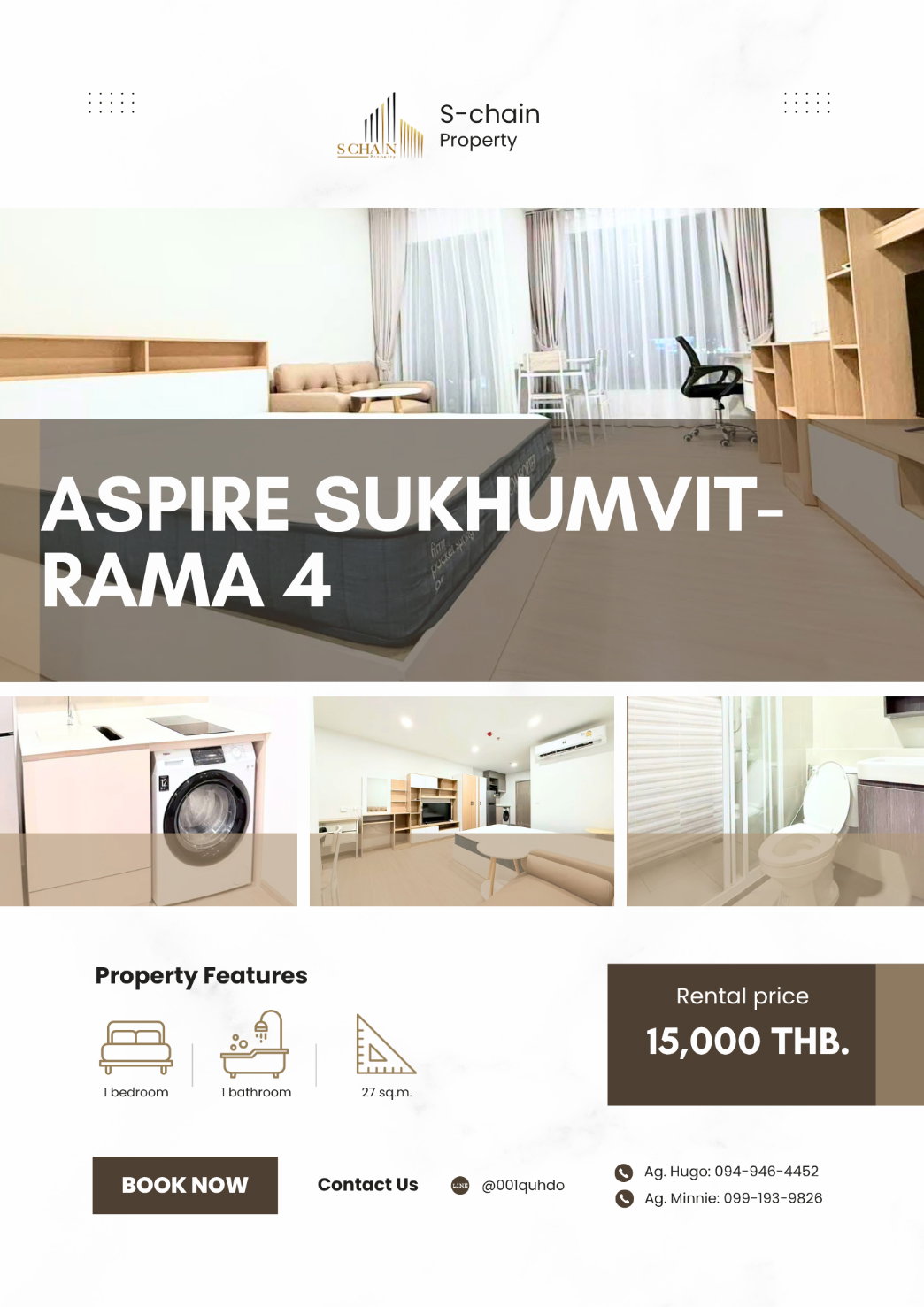 🌸🧸 For Rent 🎀 Aspire Sukhumvit-Rama 4 🎀 NO-009