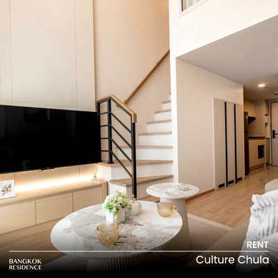 Condos for rent : Rental Condo 🌆 Culture Chula, 1BR 38 sq.m. 35K 💖 Fully Furnished, Move-In Ready, Near MRT Sam Yan 