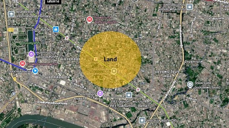 Land for sale, 300 sq wah, Watthana