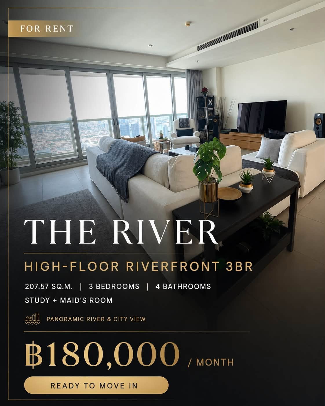 RS7531 ขาย / เช่า คอนโด THE RIVER คอนโดริมน้ำเจ้าพระยา ใกล้ BTS สะพานตากสิน
