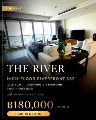 คอนโดให้เช่า : RS7531 ขาย / เช่า คอนโด THE RIVER คอนโดริมน้ำเจ้าพระยา ใกล้ BTS สะพานตากสิน