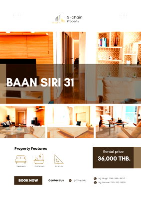 คอนโดให้เช่า : 🌸🧸 For Rent 🎀 Baan Siri 31 🎀 NO-011