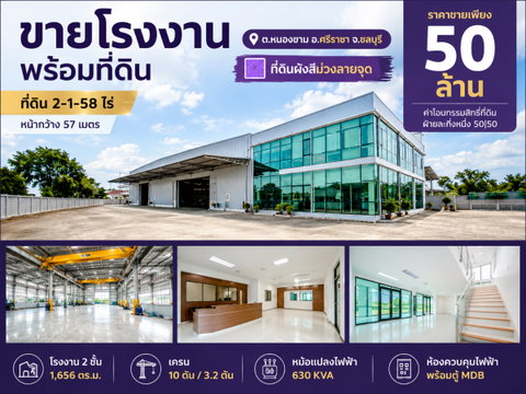 ขายโรงงานพร้อมที่ดิน ผังม่วง หนองขาม ศรีราชา