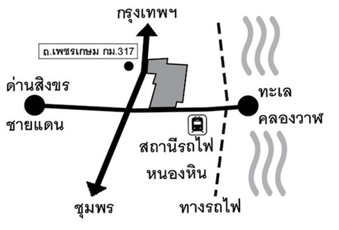 ขายที่ดินสวย 37 ไร่ ติดถนนเพชรเกษม อ.เมืองประจวบคีรีขันธ์ ใกล้สี่แยกด่านสิงขร เหมาะทำจุดพักรถ โกดัง ตลาดรองรับการค้าที่ด่านสิงขร