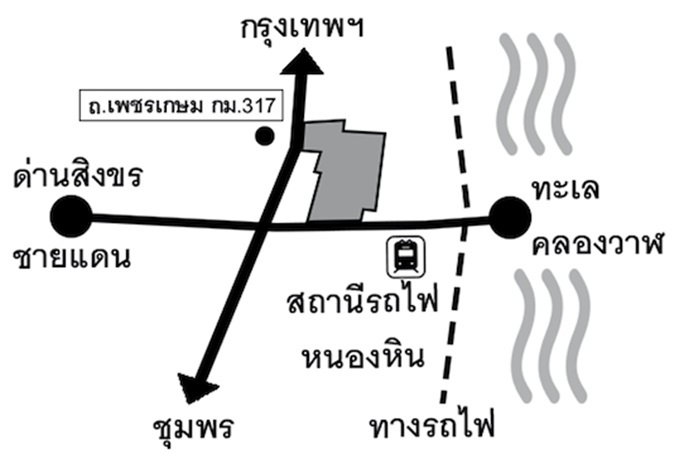 รูป ขายที่ดินสวย 37 ไร่ ติดถนนเพชรเกษม อ.เมืองประจวบคีรีขันธ์ ใกล้สี่แยกด่านสิงขร เหมาะทำจุดพักรถ โกดัง ตลาดรองรับการค้าที่ด่านสิงขร - รูปที่ 1/1
